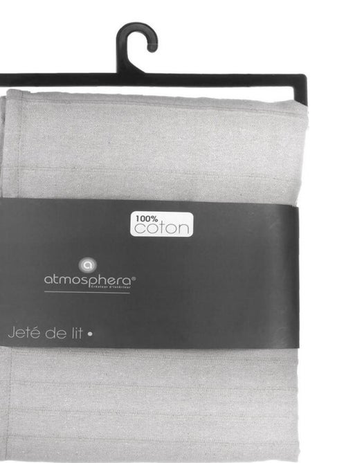 Jeté de lit 230x250 gris clair coton - Kiabi Jeté de lit 230x250 gris clair coton - Kiabi