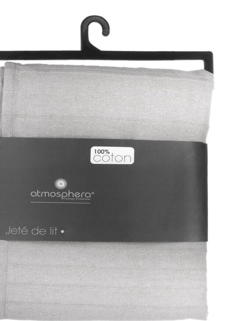 Jeté de lit 230x250 gris clair coton Gris clair - Kiabi