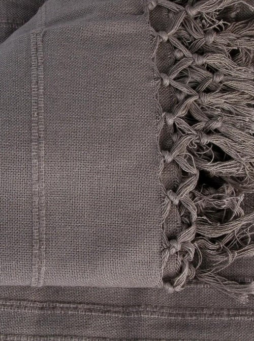 Jeté de lit 230x250 gris coton - Kiabi Jeté de lit 230x250 gris coton - Kiabi