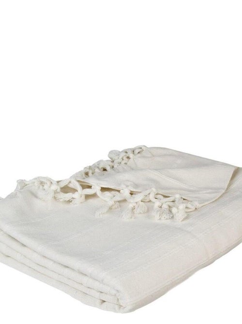 Jeté de lit 230x250 ivoire coton - Kiabi Jeté de lit 230x250 ivoire coton - Kiabi