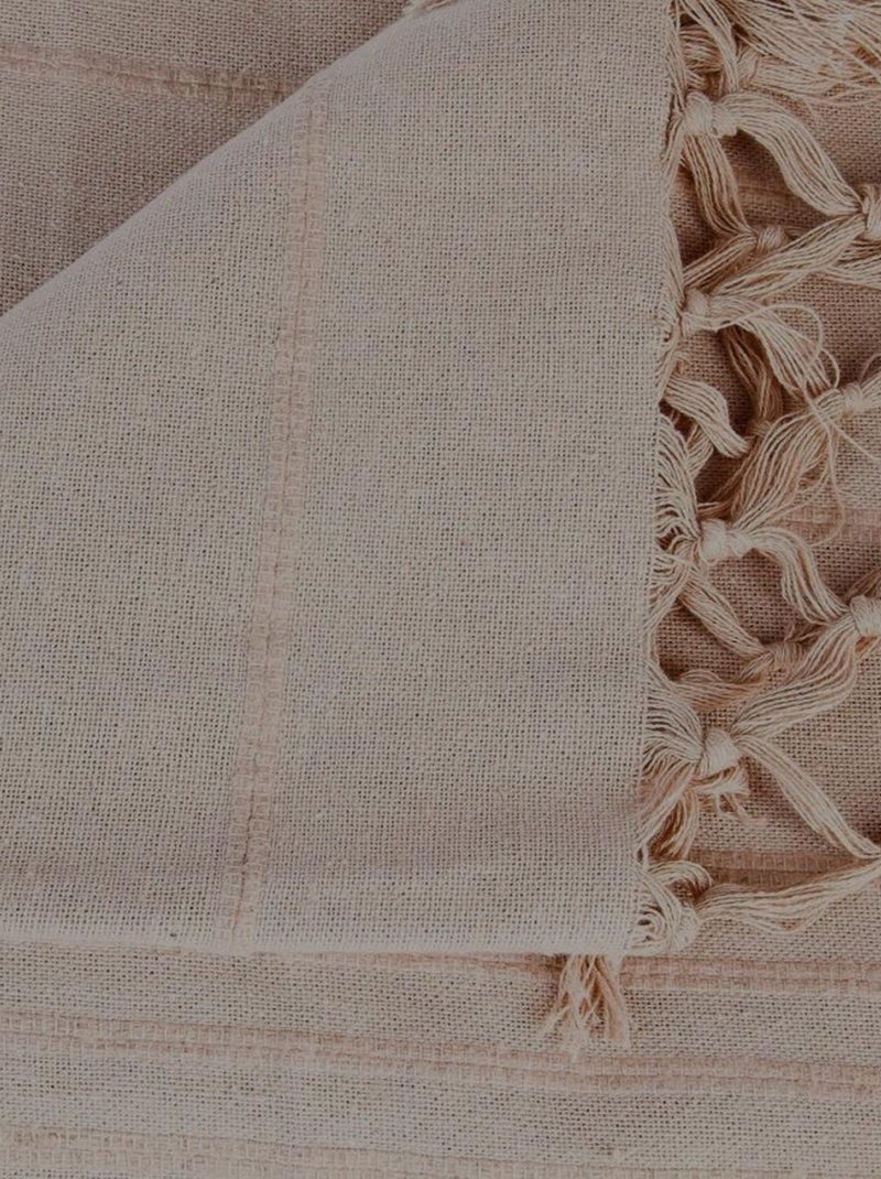 Jeté de lit 230x250 lin coton Beige - Kiabi