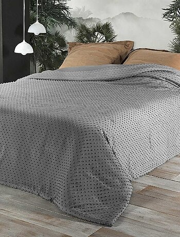 Jeté de lit à petits pompons