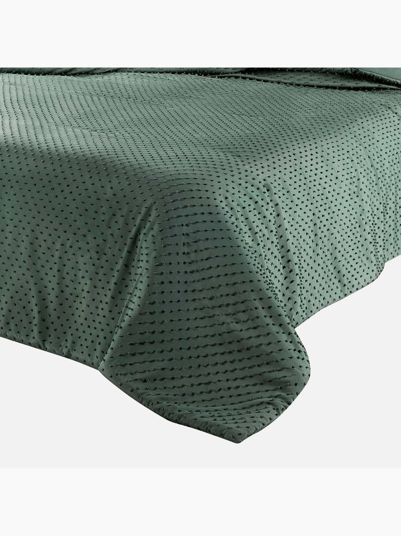 Jeté de lit à petits pompons Vert - Kiabi