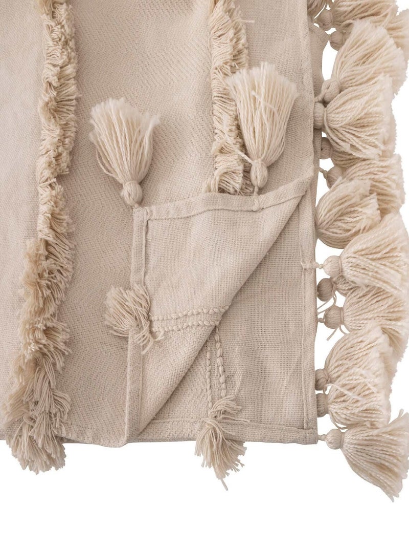 Jeté de lit au style bohème Beige clair - Kiabi