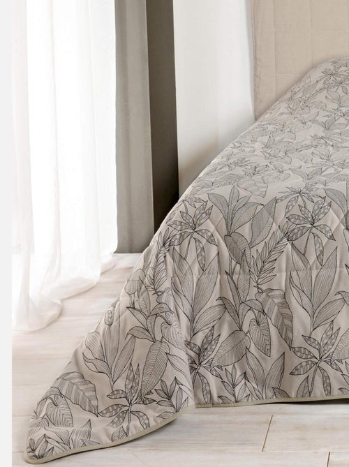 Jeté de lit aux feuilles stylisées - Kiabi