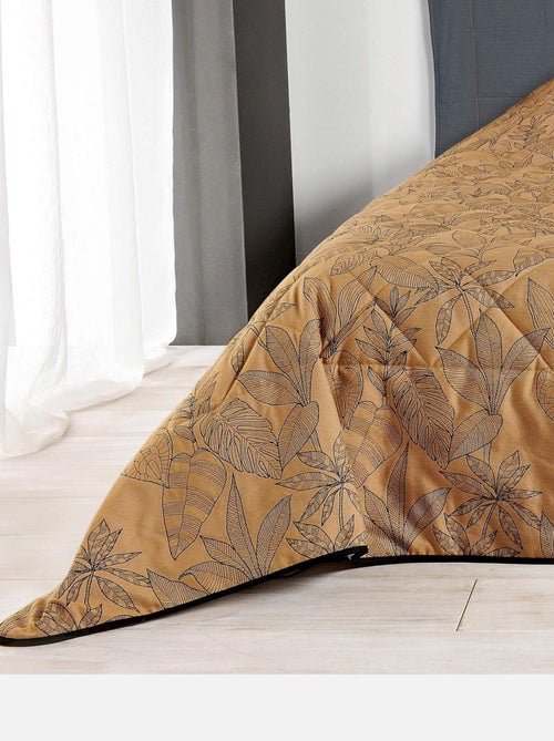 Jeté de lit aux feuilles stylisées - Kiabi