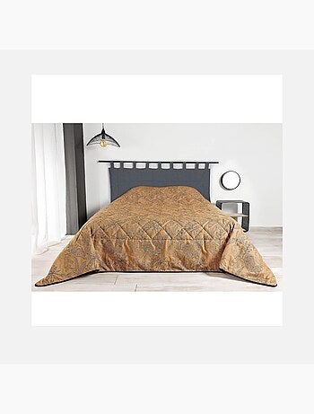 Jeté de lit aux feuilles stylisées