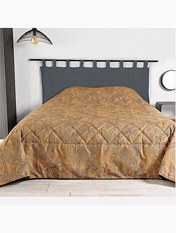 Jeté de lit aux feuilles stylisées