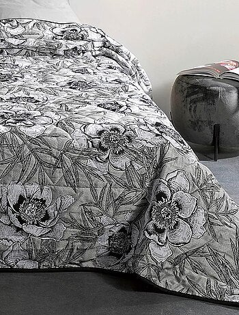 Jeté de lit aux impressions florales
