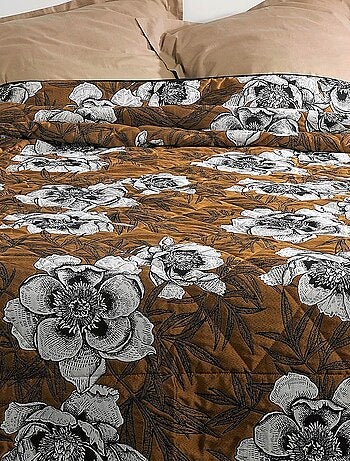 Jeté de lit aux impressions florales