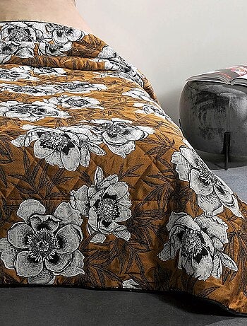 Jeté de lit aux impressions florales