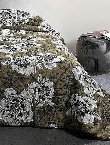 Jeté de lit aux impressions florales
