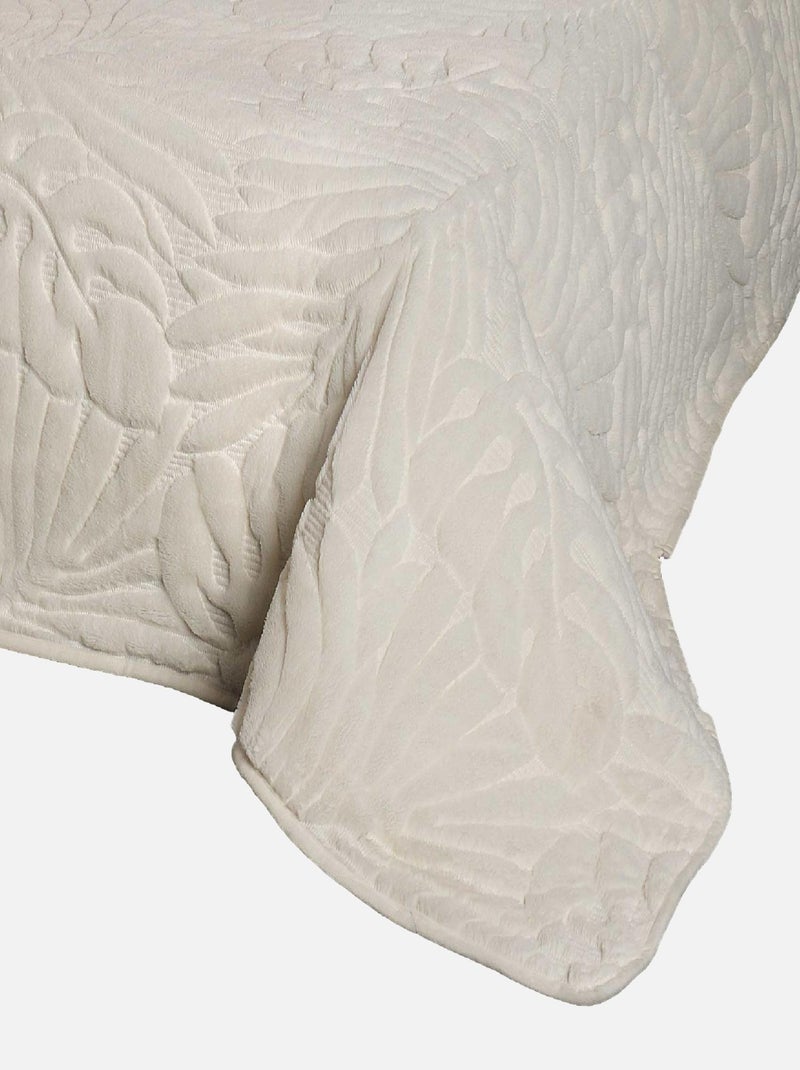 Jeté de lit aux surpiqures reliefées Blanc cassé - Kiabi