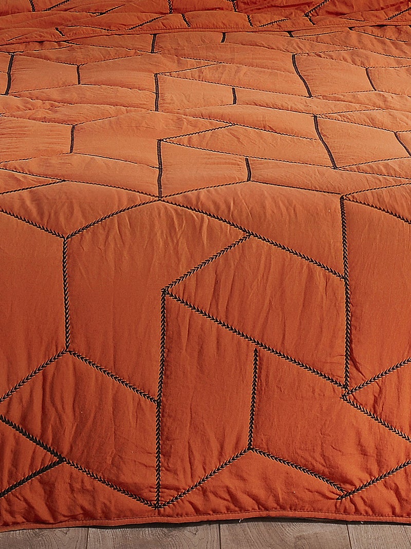 Jeté de lit Calisson Orange - Kiabi
