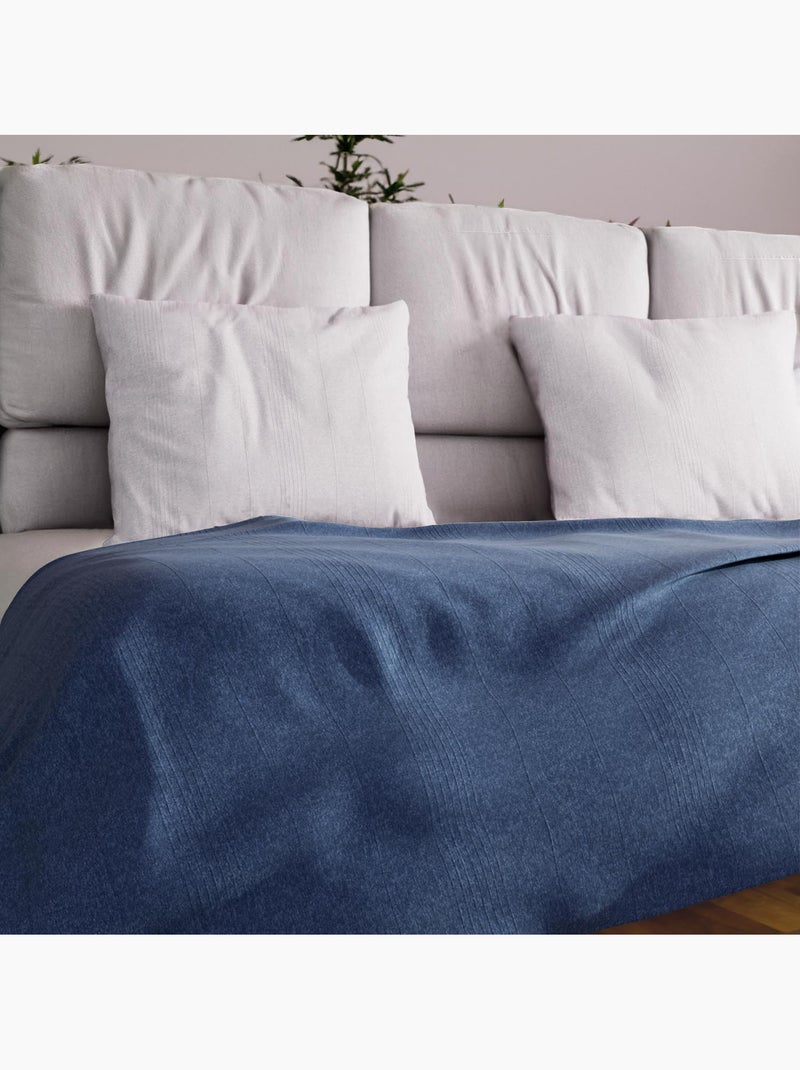 Jeté de lit, canapé, plaid ADELE par Soleil d'ocre Bleu - Kiabi