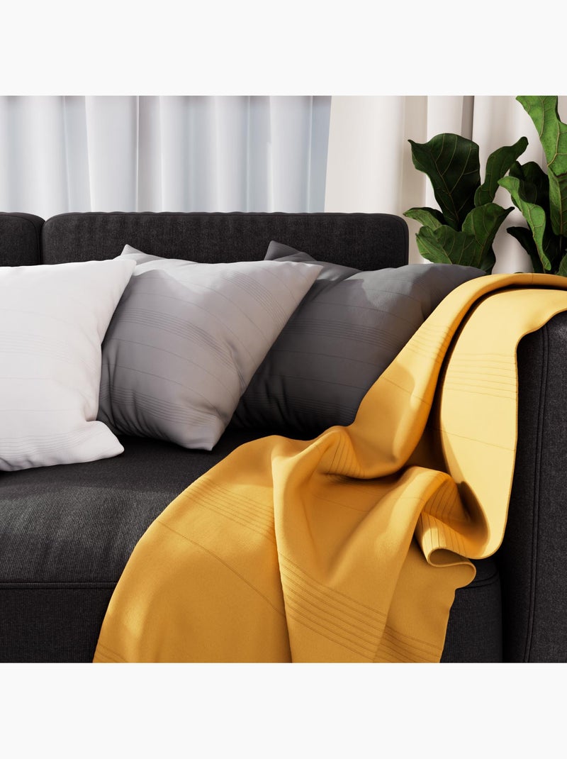 Jeté de lit, canapé, plaid ADELE par Soleil d'ocre Jaune - Kiabi