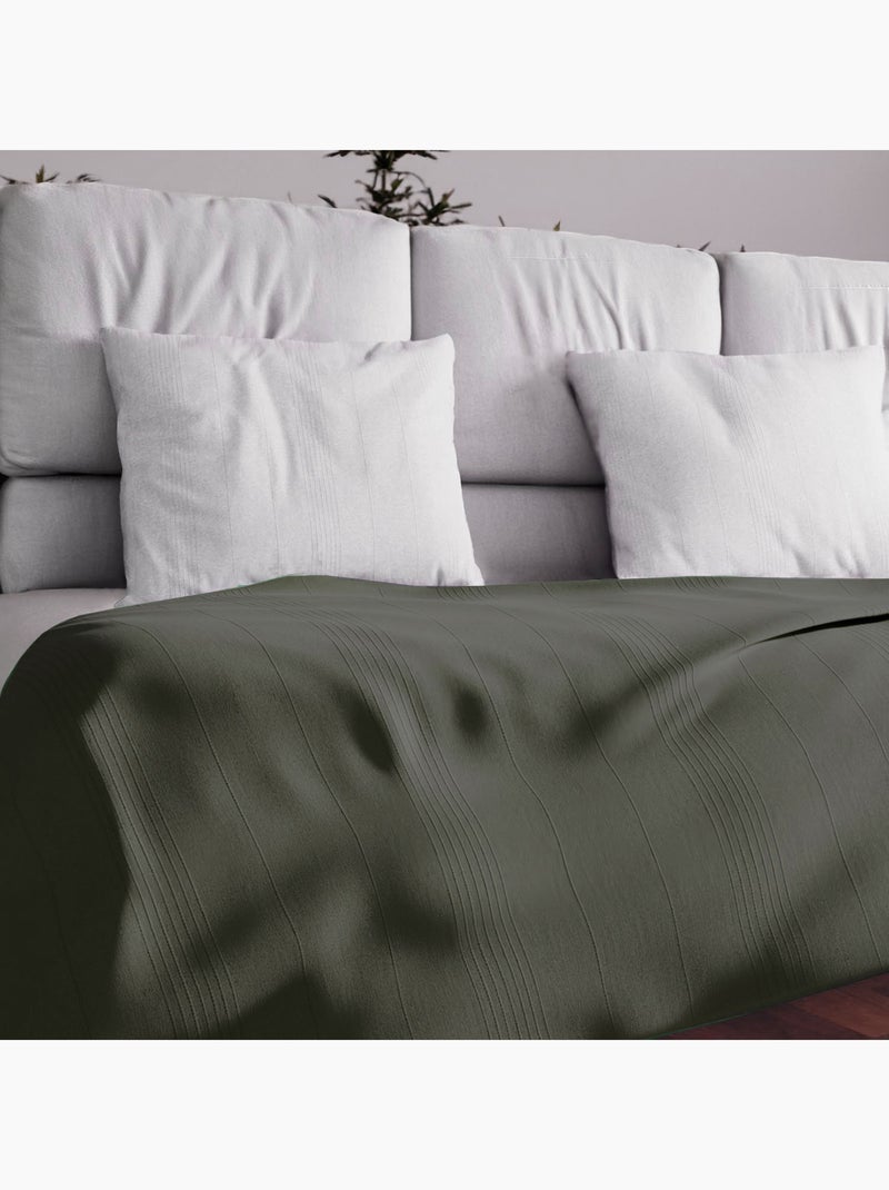 Jeté de lit, canapé, plaid ADELE par Soleil d'ocre Kaki - Kiabi