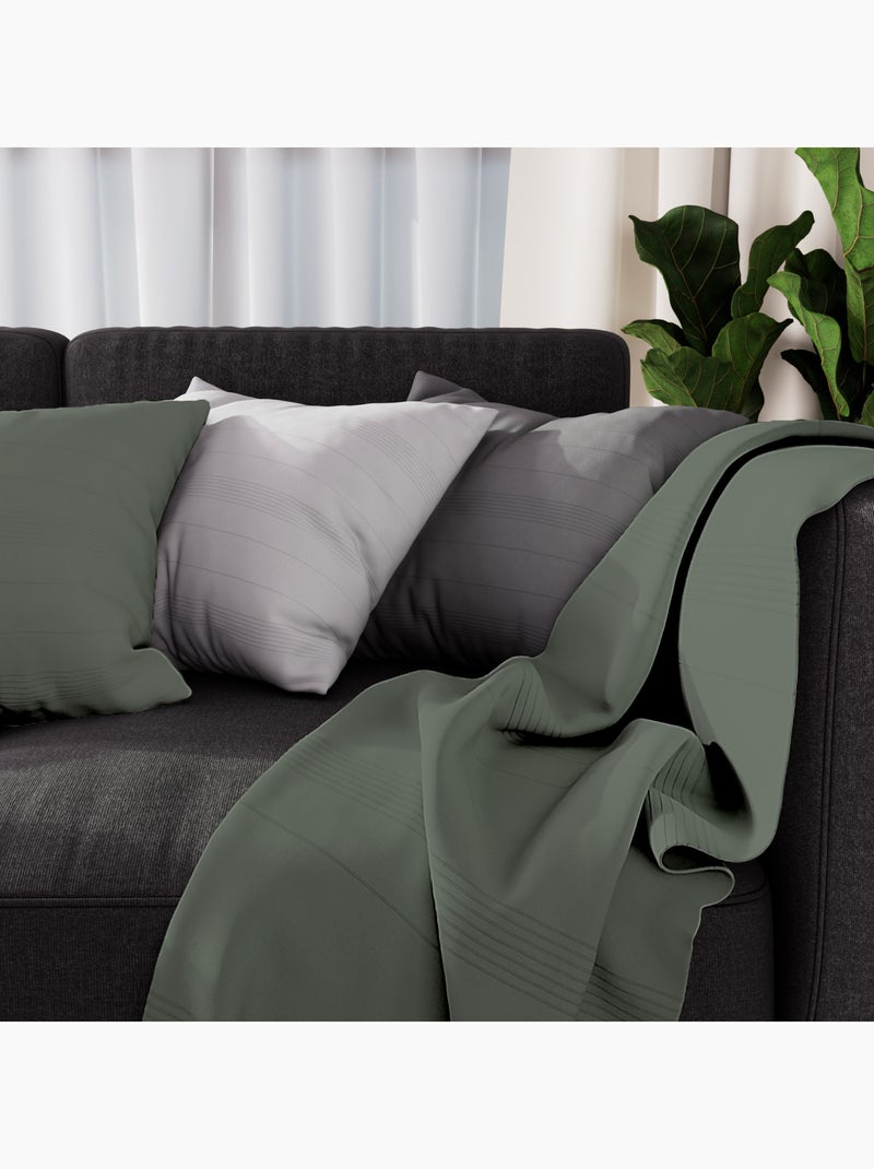 Jeté de lit, canapé, plaid ADELE par Soleil d'ocre Kaki - Kiabi