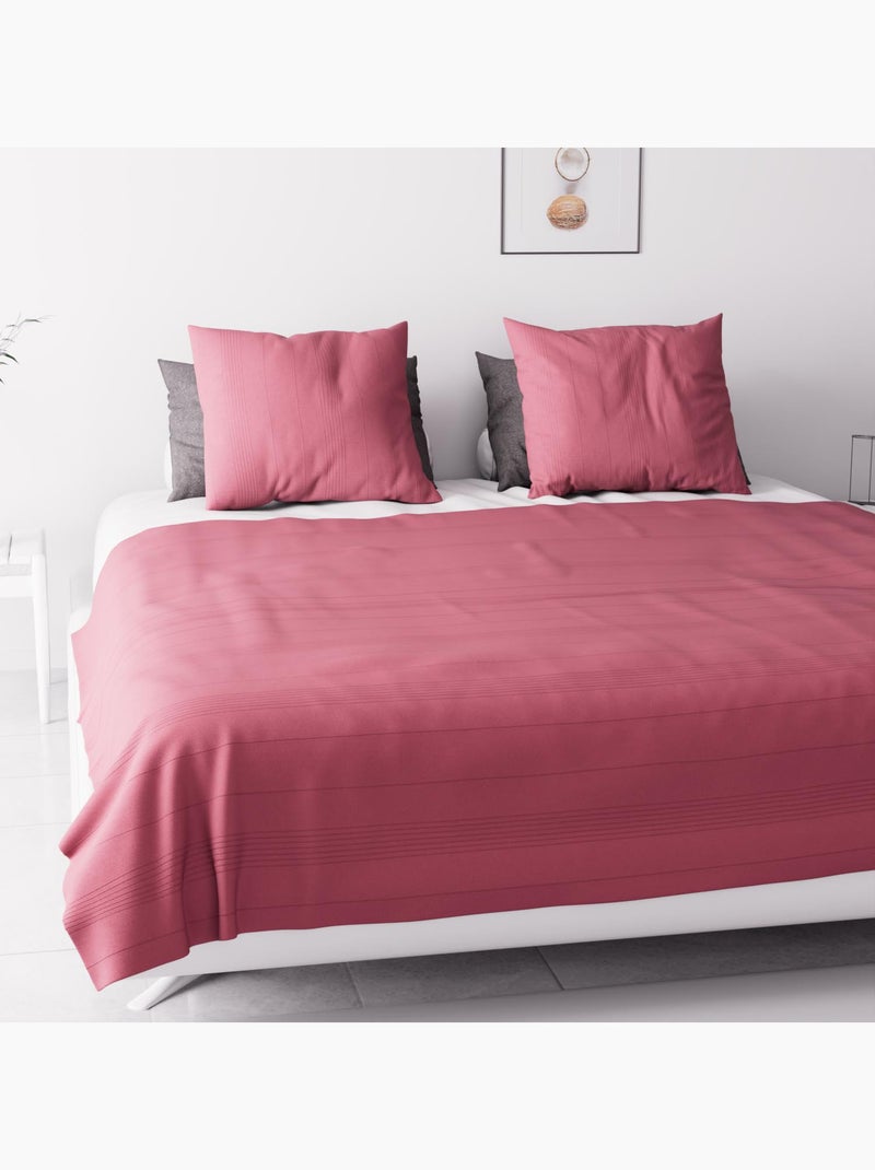 Jeté de lit, canapé, plaid ADELE par Soleil d'ocre Rose framboise - Kiabi