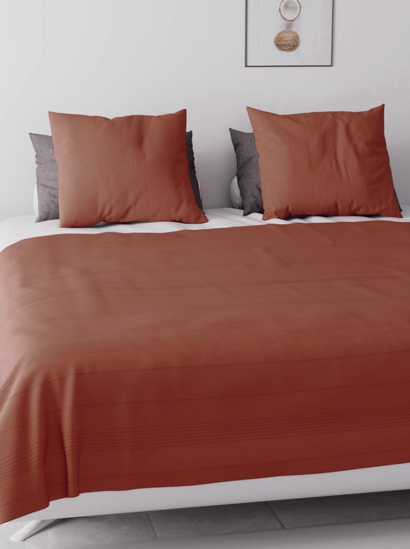 Jeté de lit, canapé, plaid ADELE par Soleil d'ocre Rouge brique - Kiabi