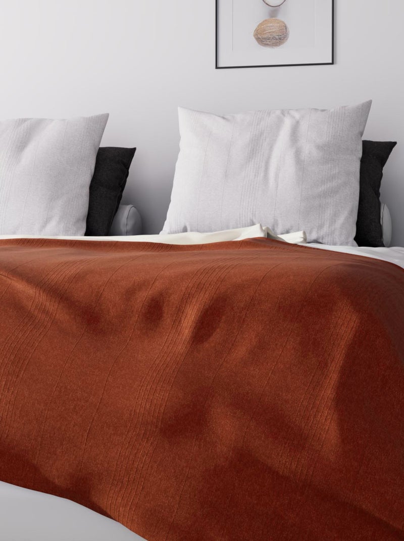 Jeté de lit, canapé, plaid ADELE par Soleil d'ocre Rouge brique - Kiabi