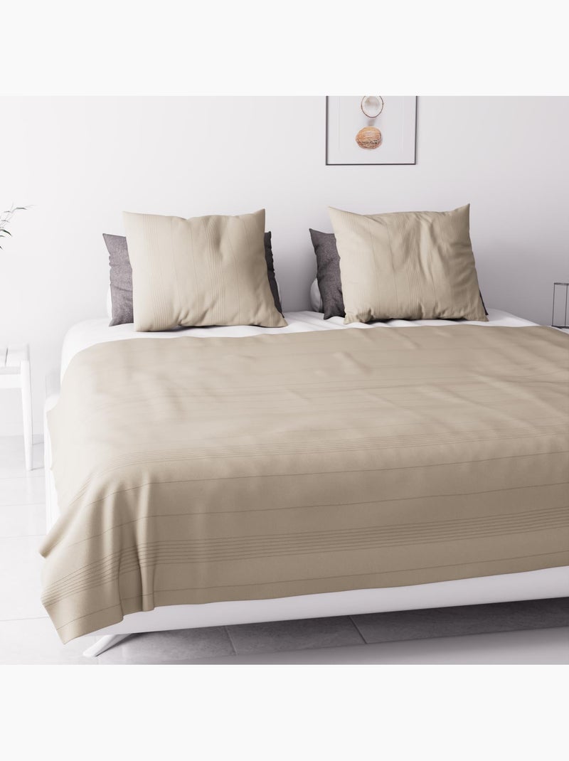 Jeté de lit, canapé, plaid ADELE par Soleil d'ocre Taupe - Kiabi