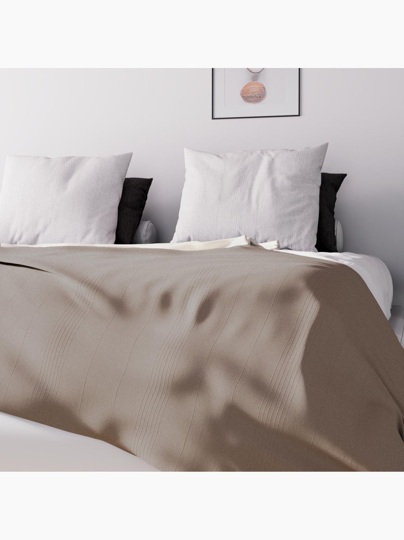 Jeté de lit, canapé, plaid ADELE par Soleil d'ocre Taupe - Kiabi