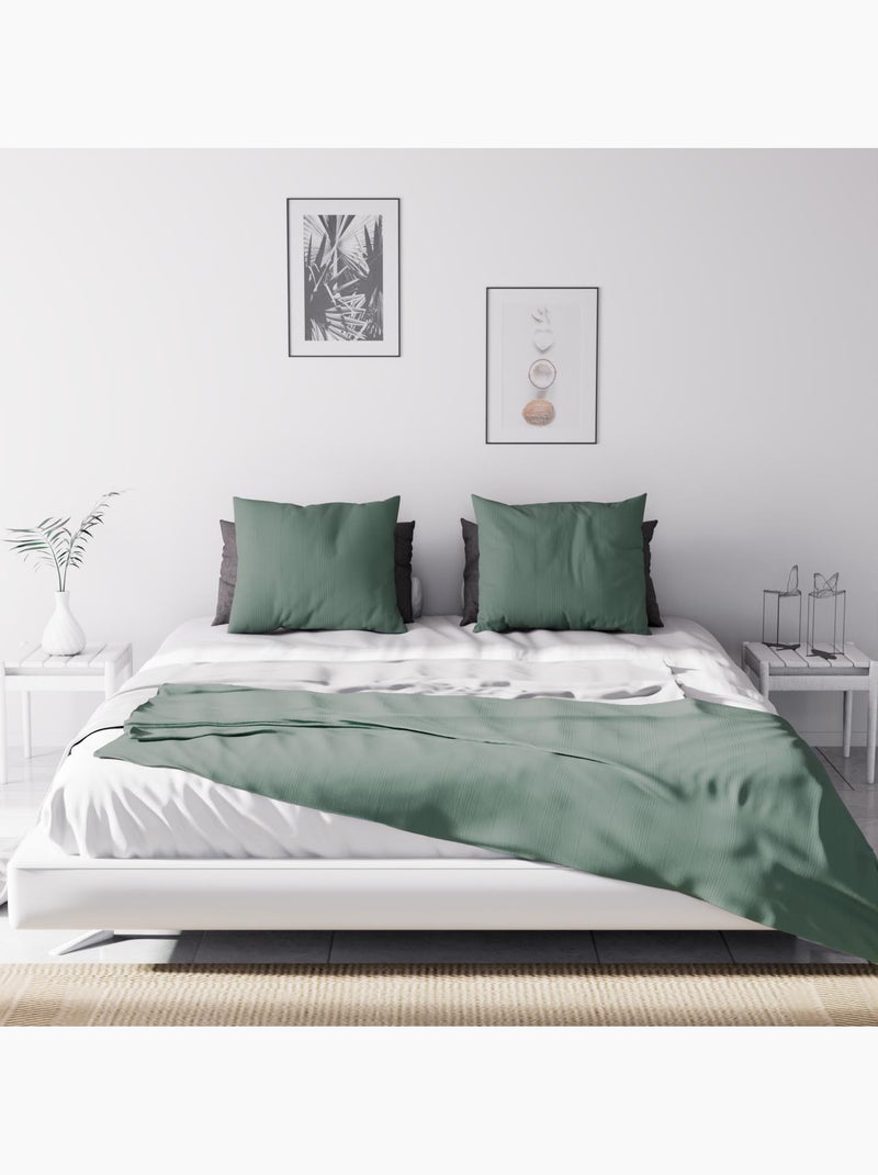 Jeté de lit, canapé, plaid ADELE par Soleil d'ocre Vert - Kiabi