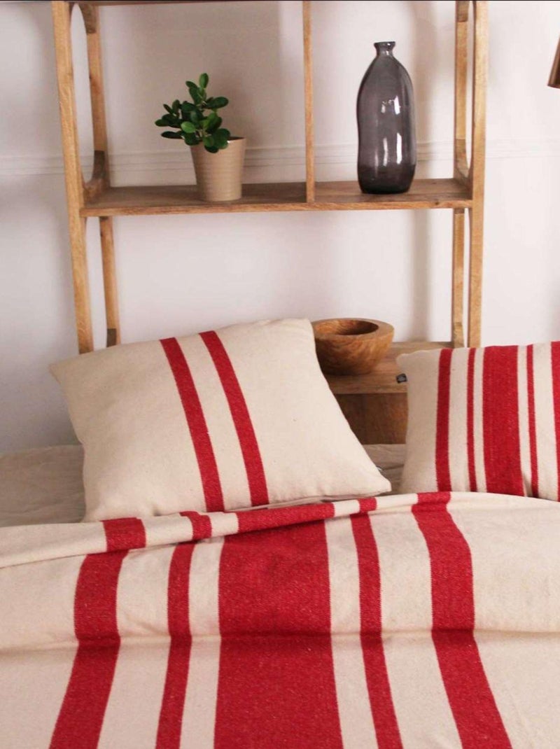 Jeté de Lit coton épais Rustique Rouge - Kiabi