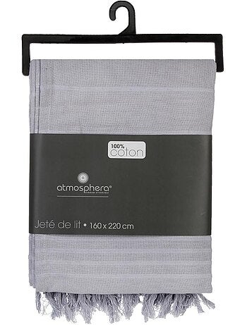 Jeté de lit en coton à franges ANJALI