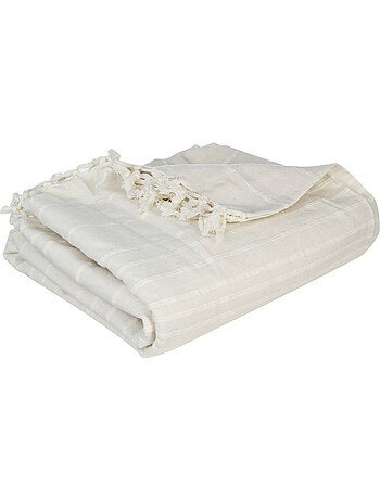 Jeté de lit en coton à franges ANJALI