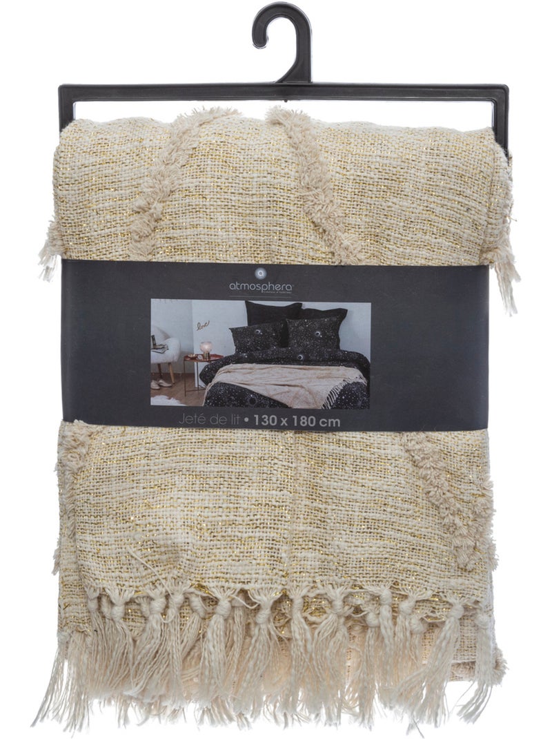 Jeté de lit en coton SHINE Beige - Kiabi