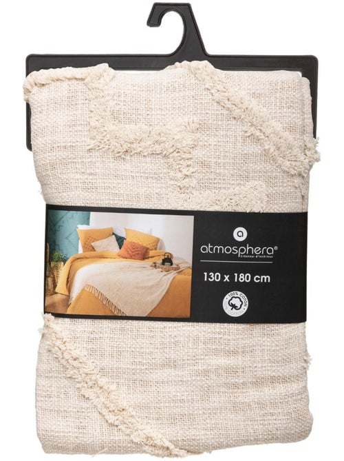 Jeté de lit en coton tufté INCA - Kiabi