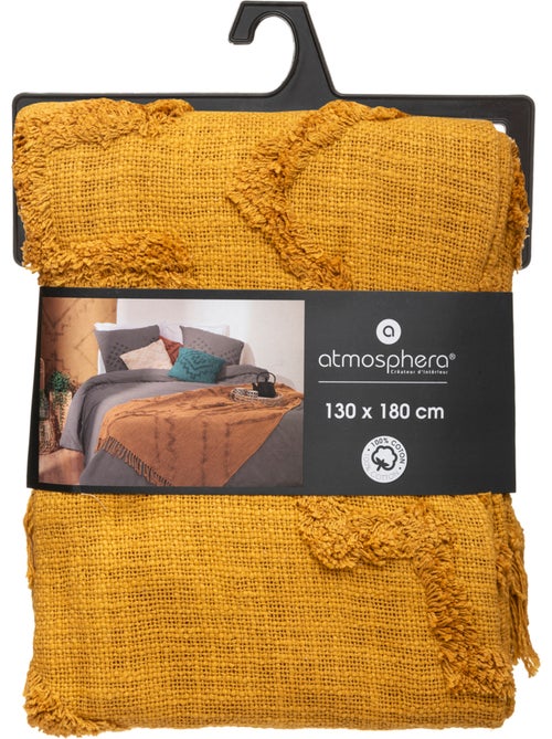 Jeté de lit en coton tufté INCA - Kiabi