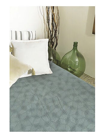Jeté de lit jacquard en coton lavé PABLO, par Vend du Sud