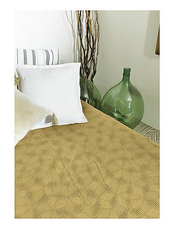Jeté de lit jacquard en coton lavé PABLO, par Vend du Sud