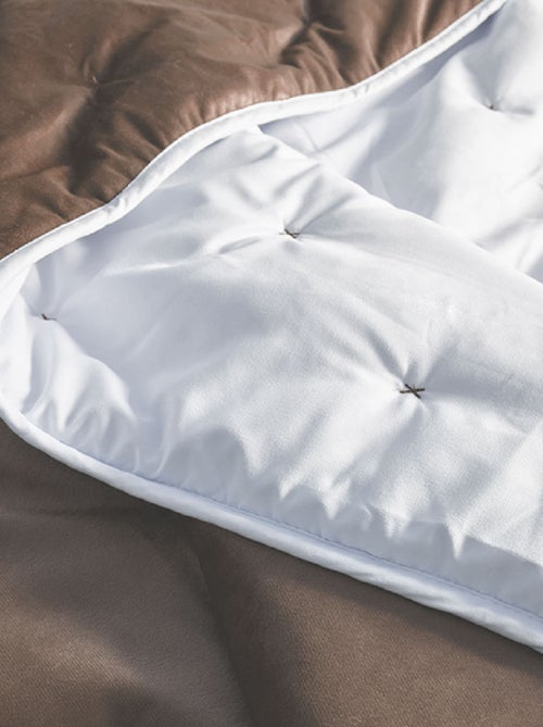 Jeté de lit réversible en velours et microfibre - Kiabi