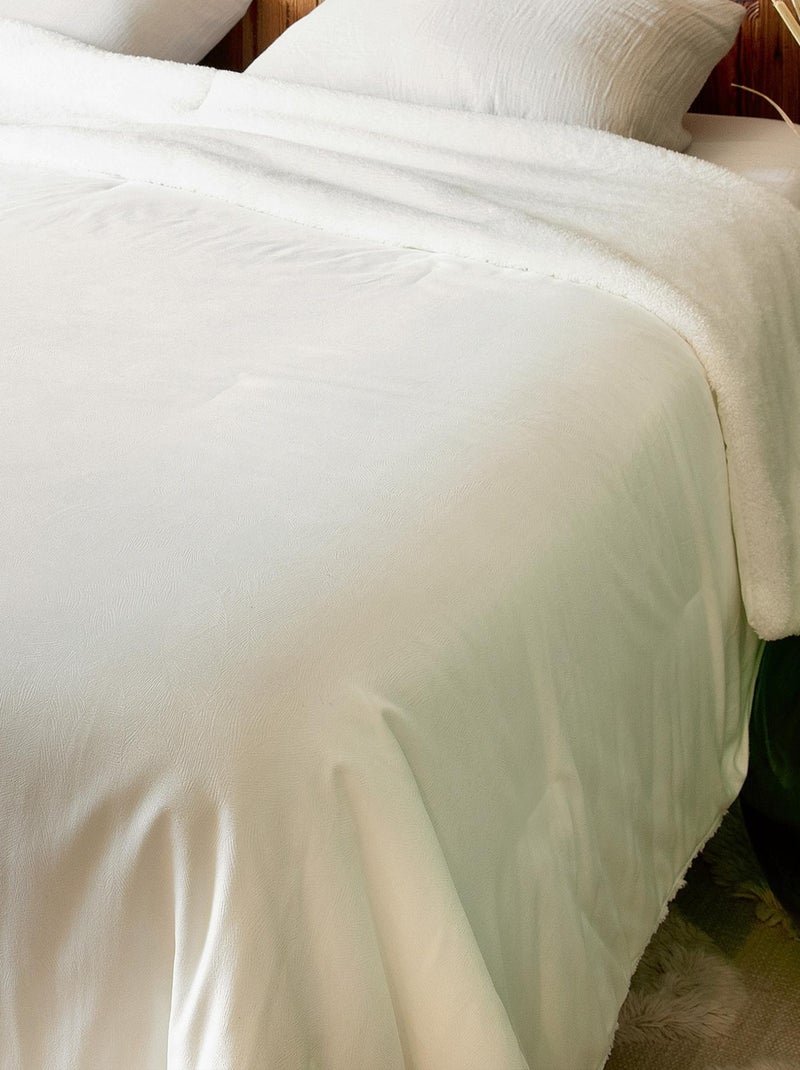 Jeté de lit Réversible Polaire/Motif Jacquard Blanc - Kiabi