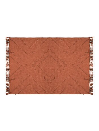 Jeté de lit tufté Inca 130x180 cm terracotta