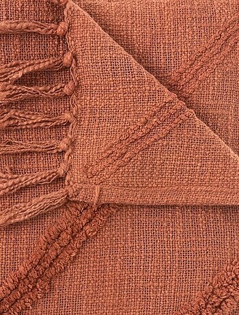 Jeté de lit tufté Inca 130x180 cm terracotta