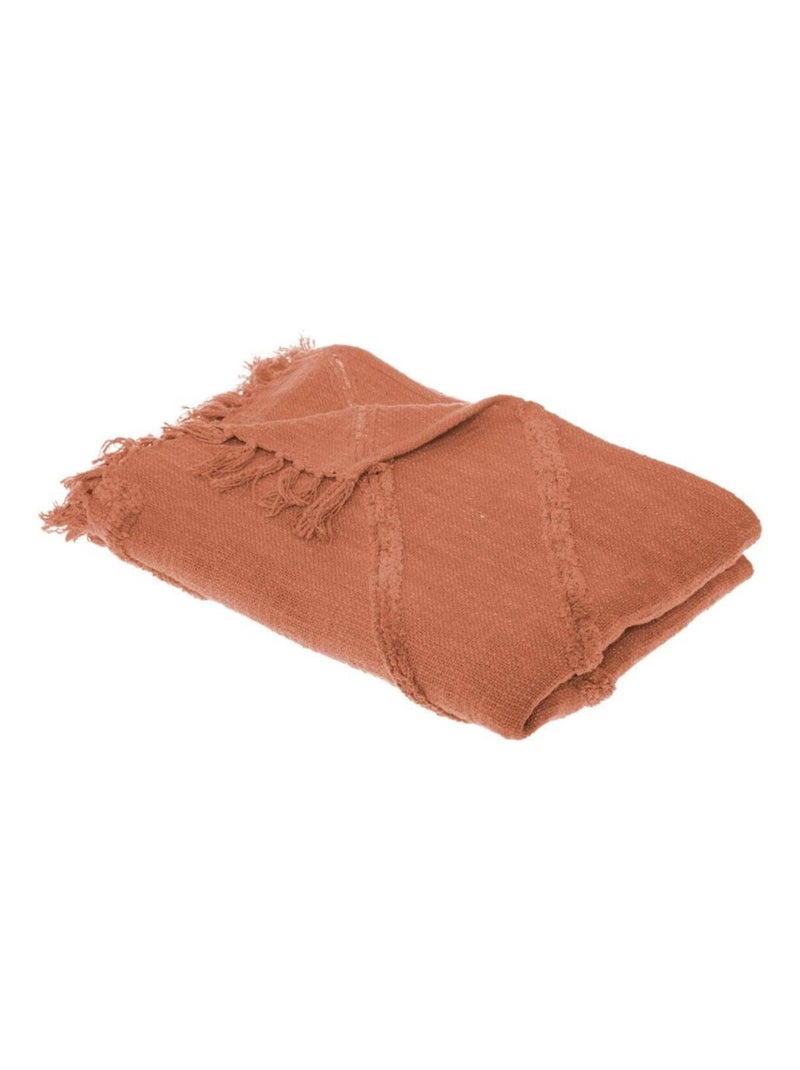 Jeté de lit tufté Inca 130x180 cm terracotta Orange - Kiabi