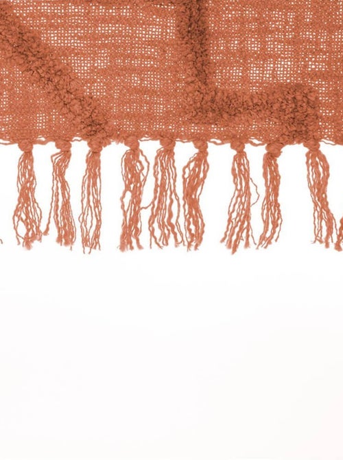 Jeté de lit tufté Inca 130x180 cm terracotta - Kiabi