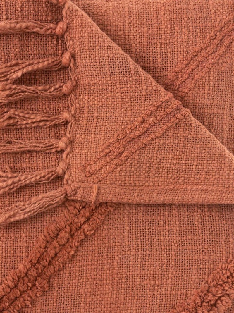 Jeté de lit tufté Inca 130x180 cm terracotta Orange - Kiabi