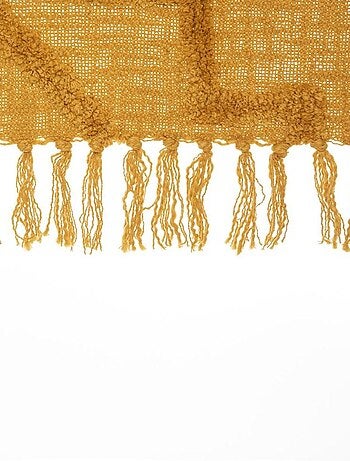 Jeté de lit tufté Inca 130x180 ocre coton