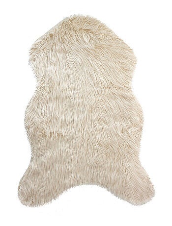 Jeté imitation fourrure long poils recto et verso suédine