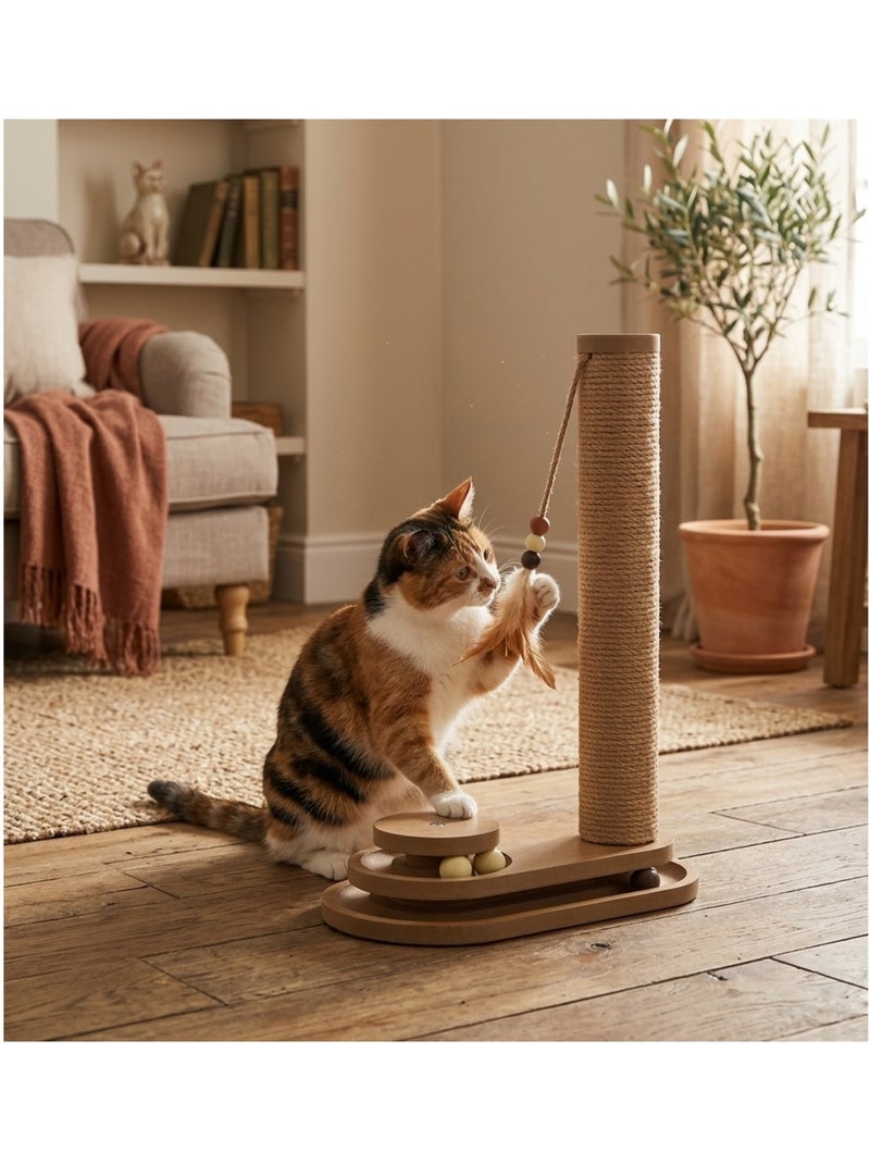Jeu a griffer avec circuit a balle brun pour chat Marron - Kiabi