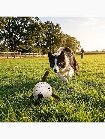 Jeu balle avec rubans flottante et ultra rebondissante pour chien