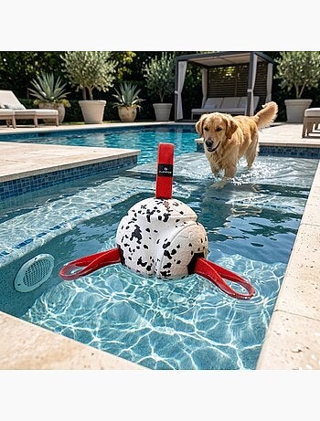 Jeu balle avec rubans flottante et ultra rebondissante pour chien