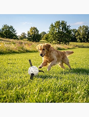 Jeu balle avec rubans flottante et ultra rebondissante pour chien