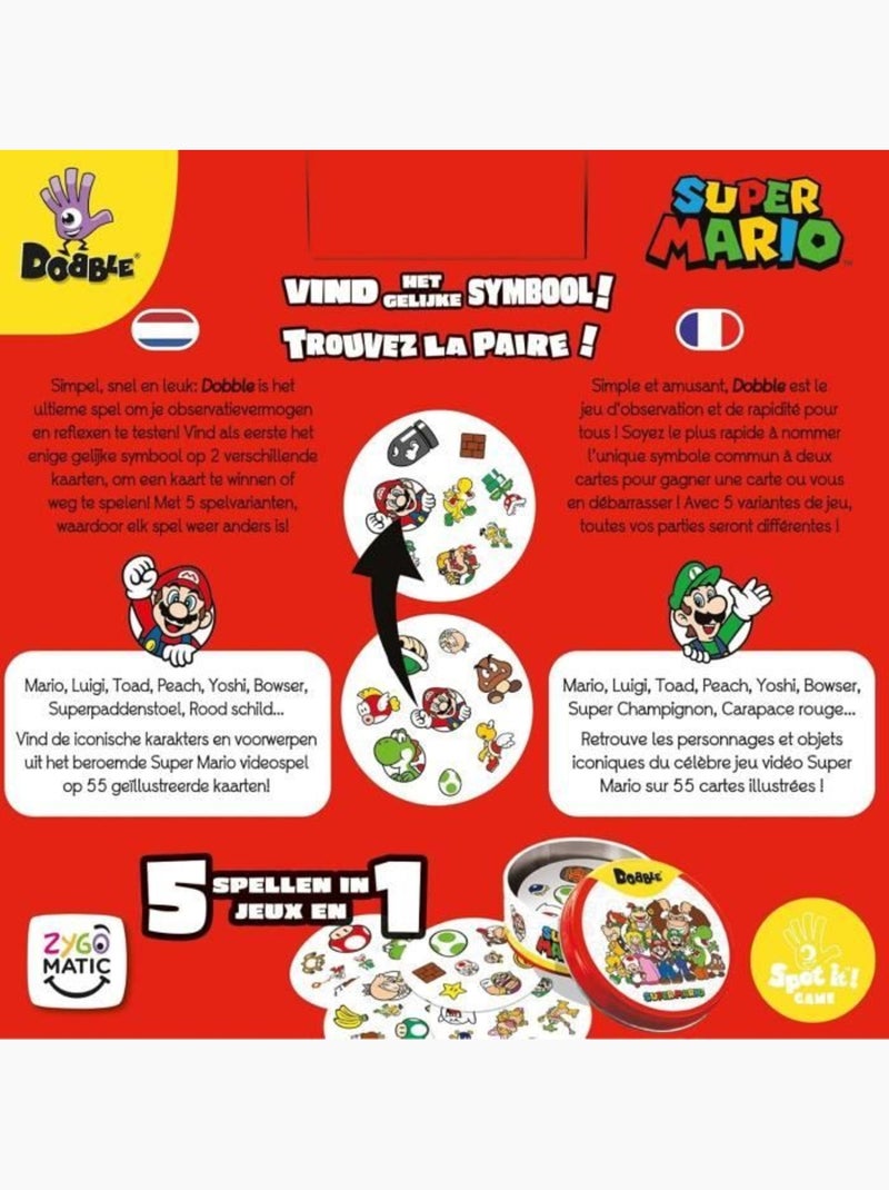 Jeu d’ambiance - Nintendo - Dobble : Super Mario - 2 joueurs ou plus - 6 ans et plus - Multicolore Jaune - Kiabi
